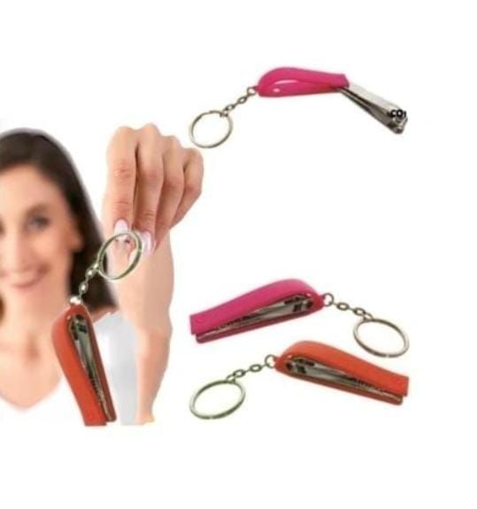Cortaúñas plegable portátil ultrafino, recortador de uñas llavero