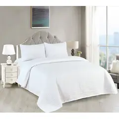 CASATEX - SET DE CUBRECAMA 2.5PZ QUEEN - 5 PIEZAS- BLANCO