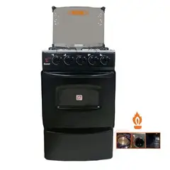 FADIC - Cocina con Tapa de Vidrio y Horno Sami 4H Negro