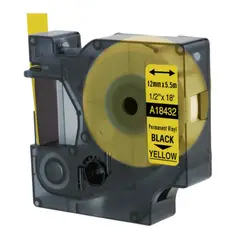 DYMO - CINTA COMPATIBLE 18432 12MM LETRA NEGRO SOBRE AMARILLO