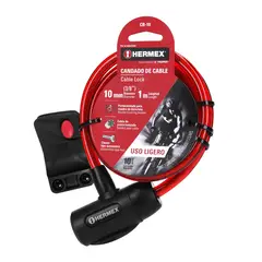 HERMEX - Candado de cable con llave, 10 mm X 1.0 m,