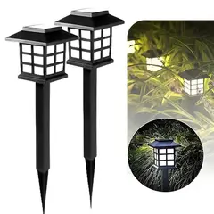 OEM - Pack 2 Faroles Solares LED para Exteriores Jardin Estaca
