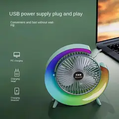 GENERICO - Ventilador Portátil con Luces RGB Modelo G