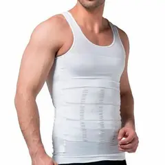 GENERICO - Camiseta Faja Remodela Abdomen Hombres Bvd - Blanco M