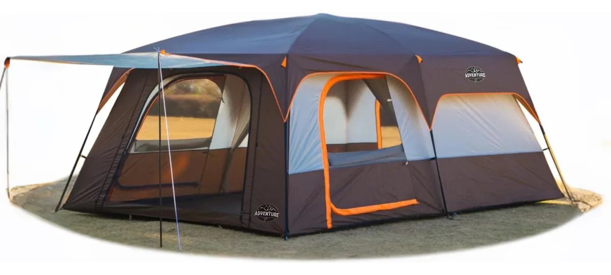 Carpa Tienda Campaña Familiar 6-8Personas Impermeable marrón