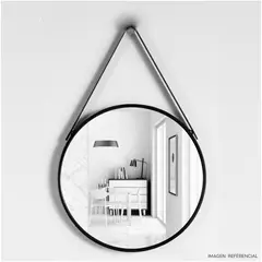 INSPIRA MARKET - Espejo Decorativo Circular de Tocador Colgante Negro 52 CM