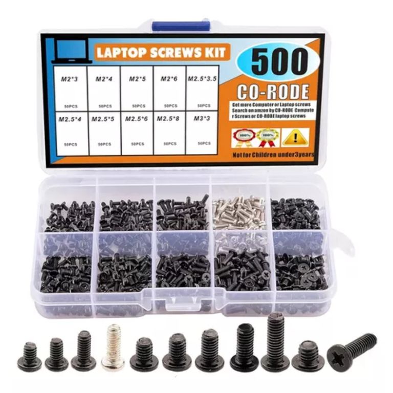 KIT DE TORNILLOS PARA LAPTOP 500 UNIDADES