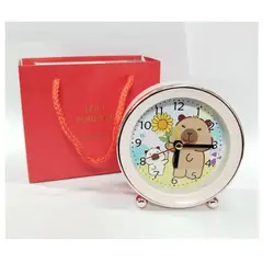 GENERICO - Reloj-Circular Despertador con Alarma Capybara con Bolsa de Regalo