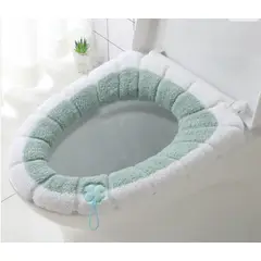 GENERICO - Protector de inodoro Funda de baño Set x3 blanco con verde
