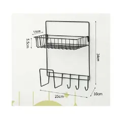 GENERICO - Organizador Colgante de Pared Metálico con Perchero Blanco