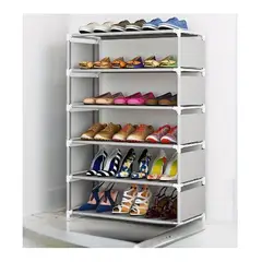 GENERICO - ZAPATERA DE METAL 6 NIVELES BLANCO