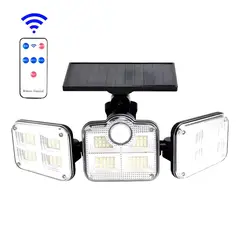 GENERICO - Lampara Led Triple Con Panel Solar Sensor