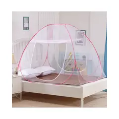 OEM - MOSQUITERO PLEGABLE PARA CAMA 2PLAZAS ROSADO