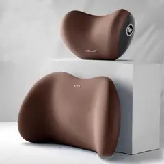 GENERICO - Respaldar Ergonómico Kit Cabeza Espalda MARRON
