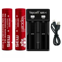 OEM - Pack 2 Baterías Vapcell M35 18650 3500mAh + Cargador Tipo C