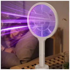 GENERICO - Raqueta Mata Zancudos con Luz UV atrae y elimina insectos-BL