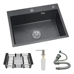 QUICK - Lavaplatos Para Cocina 55x45 Con Rejilla Y Dispensador
