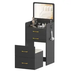 GENERICO - Tocador Multifuncional Brooklyn Negro Muebles Gaudi