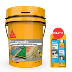 GENERICO - Impermeabilizante para concreto y mortero x 20lt + Silicona para baño