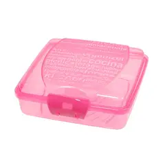 Reyplast - Organizador portátil cuadrado 570ML práctico Rosa