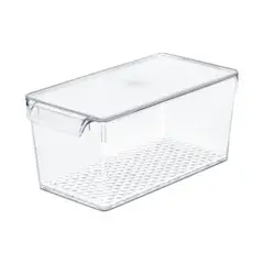 REY PLAST - Smart Box 5.5 L con Tapa y Rejilla, Organizador PC