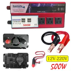 SANTOFA ELECTRONICS - Inversor de Corriente 12v a 220v 500w pantalla LCD 4 USB 3 Sockets