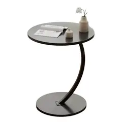 GENERICO - Mesa De Centro Redonda - Mesa para Sala Trabajo Escritorio Negro