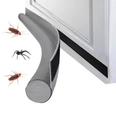 HOGARMAS - Burlete Tope Adhesivo para Puerta con Velcro para Fácil Limpieza Gris