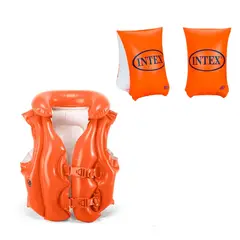 INTEX - Set Flotador para Brazos + Chaleco Para Niños De 3 A 10 Años