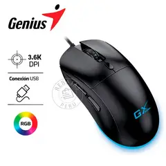 GENIUS GX - Mouse Gamer Scorpion M500 RGB 3600DPI 6 Botones Programables