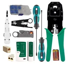 SEISA - Kit Herramientas De Red Tester Crimpador Ponchador Destornillador