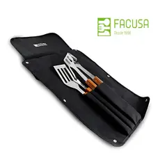 FACUSA - Set de Utensilios x 3 piezas con mandil BBQ