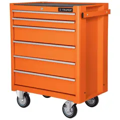 TRUPER - Carro de servicio gabinete metálico móvil, 6 cajones, capacidad 130 kg