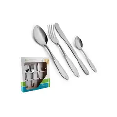 FACUSA - Set de Cubiertos Acero Inoxidable16 Pz Cuchara Tenedor Cuchillo