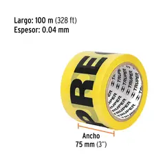 TRUPER - Rollo de 100 m de cinta delimitadora "Precaución",