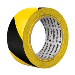 TRUPER - Rollo de 33 m de cinta delimitadora amarilla / negro,