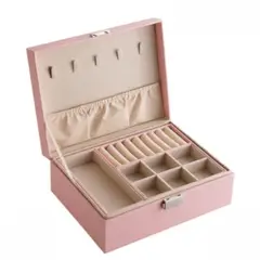 GENERICO - Joyero Organizador Collar Aretes 2 Pisos MDA290021 Rosado