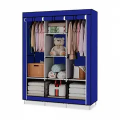 OEM - Ropero Armable de Tela 3 Cuerpos Con 8 Divisiones Azul