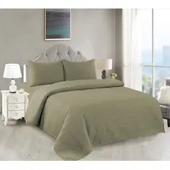 CASATEX - Set Cubrecama Liso + Juego de Sábanas King 100% Algodón