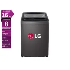 LG - Lavadora 16 Kilos Carga Superior Negro Claro WT16BVTB (2024)