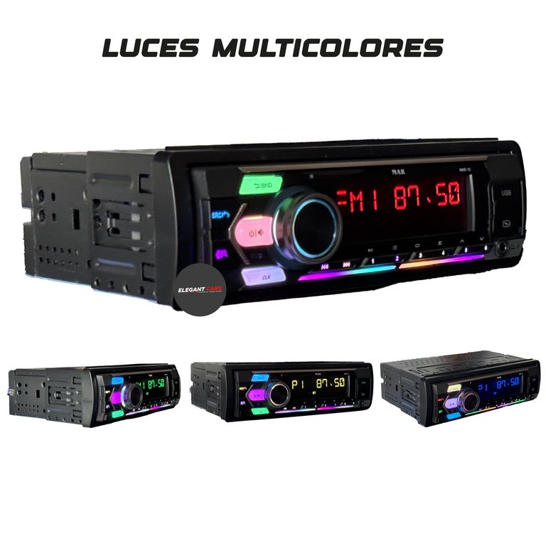 Autoradio Mar Universal Desmontable RGB USB BT Con Control