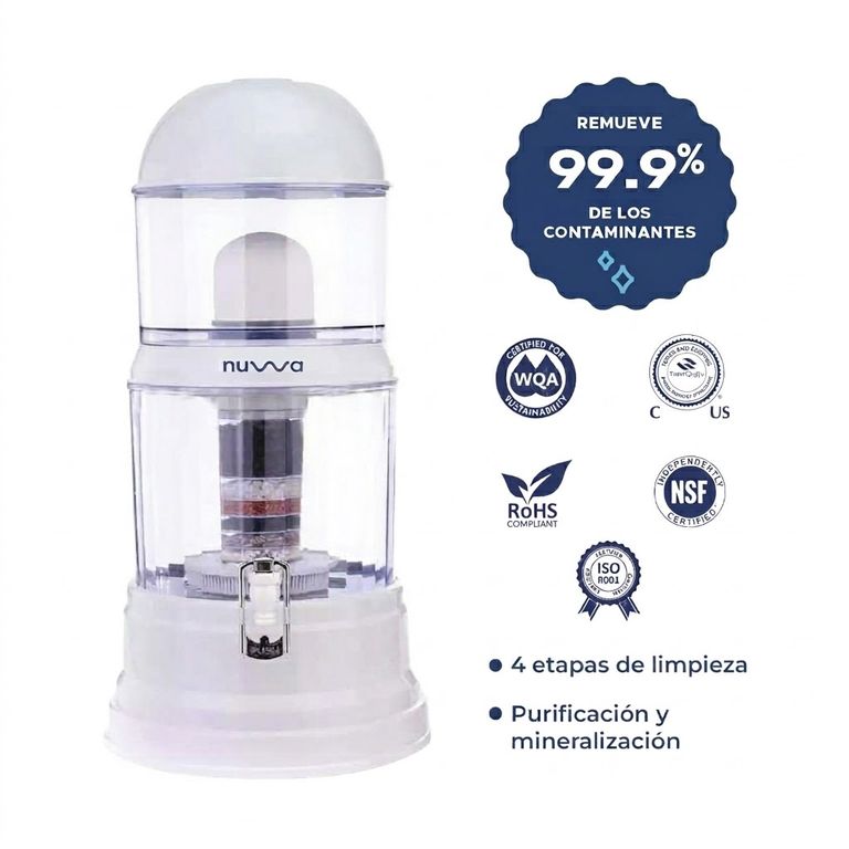Bidón Mineralizador - Filtro Purificador de Agua Nuwa Blanco 16L