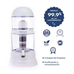 NUWA - Bidón Mineralizador - Filtro Purificador de Agua Blanco 16L