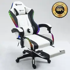 DREIZT - Silla Gamer Ergonómica Shine Rgb Series Blanco Posapies