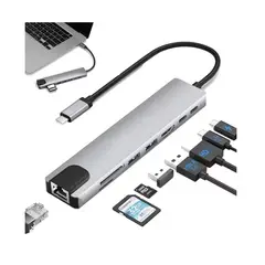100 PERCENT - ADAPTADOR HUB TIPO C ETHERNET HDMI 4K USB micro sd ipad pro air mini