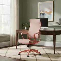 MOBELART - Silla de Oficina Presidente Rigs Malla Salmón möbelArt