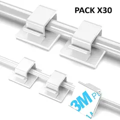 GENERICO - Organizador De Cables Clip Adhesivo Pared Pegamento Pack