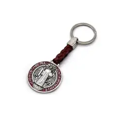 SANTORAL - Llavero Medalla de San Benito - Cuero