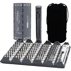 OEM - Kit Destornilladores Profesionales 128 en 1 con Eje Flexible y Estuche