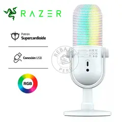 RAZER - Micrófono Seiren V3 Chroma USB con Iluminación RGB Táctil Blanco